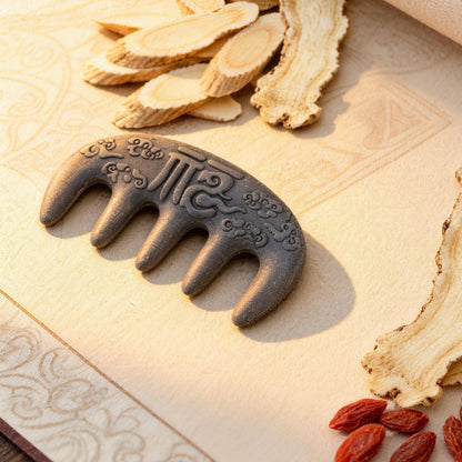 KindRevive · Handmade Herbal Massage Comb - Infused with Polygonum Multiflorum, A TCM-Inspired Wooden Comb for Scalp Care