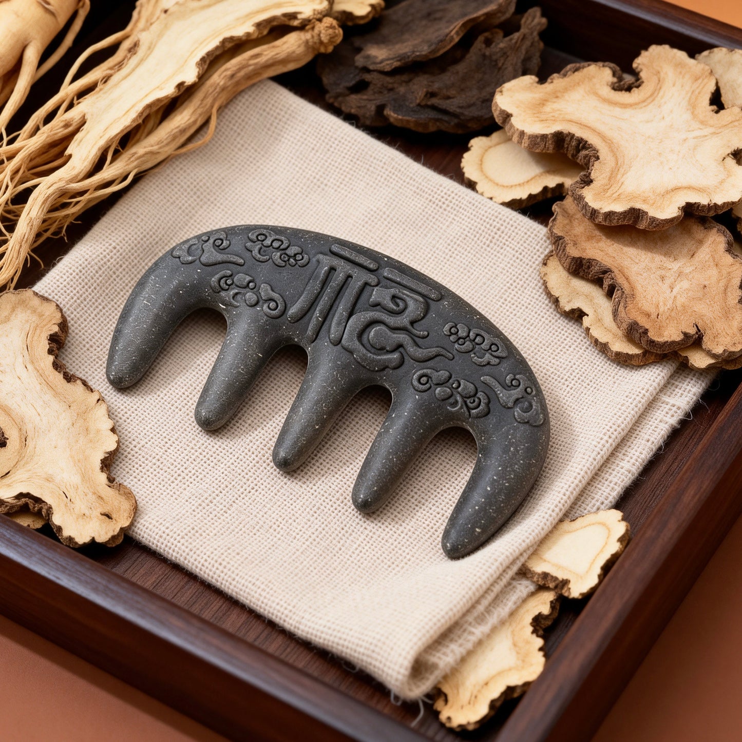 KindRevive · Handmade Herbal Massage Comb - Infused with Polygonum Multiflorum, A TCM-Inspired Wooden Comb for Scalp Care
